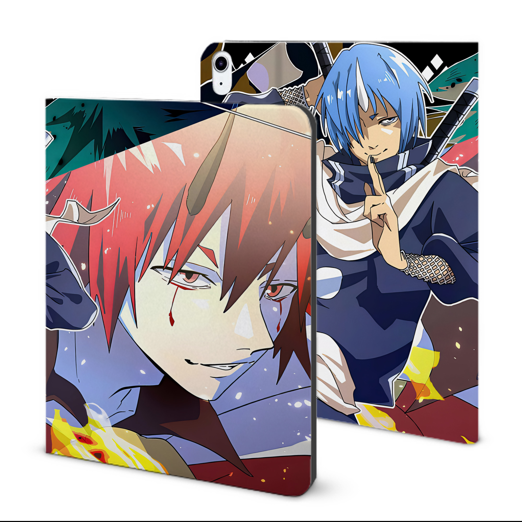 （画像用） 転スラ Regarding Reincarnated to Slime IPad ケース ブック型 PUレザー TPU 耐衝撃 軽量 薄型 ペン収納なし 全面保護 IPad 各モデル対応